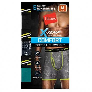 Hanes Men's X-Temp Boxer Briefs with Comfort Flex Waistband 5-Pack