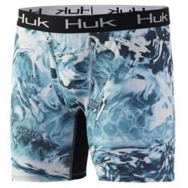 HUK Men's Brief | Dry Fit Camo Boxers Mossy Oak Elements Hydro Wahoo