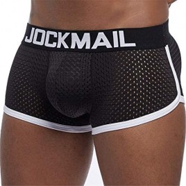 JOCKMAIL Mens Underwear Boxer Mesh Mens Padded Underwear Boxer with Hip Pad Men's Boxers