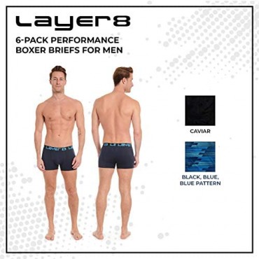 Layer 8 Men's 6-Pack Performance Active Boxer Briefs Multicolor