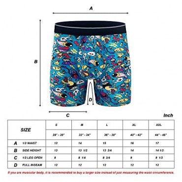 Mens Boxer Briefs Cotton Underwear Comfy Breathable Tagless No Ride-up 6’’ Regular Leg Sport Boxer Briefs with Fly Pack