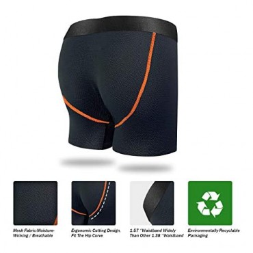 Mens Boxer Briefs Quick Dry Sport Boxer Briefs No Ride-up 6’’Athletic Mesh Performance Underwear with Fly for Men Pack
