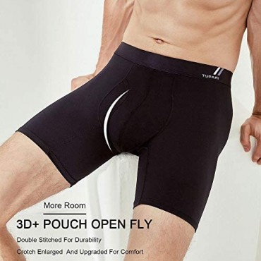 Men's Boxer Briefs Underwear Micro Modal Breathable Ultra Soft Mens Boxer Briefs with Fly & Contour Pouch for Men Pack