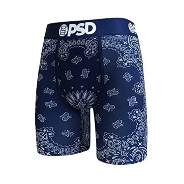 PSD Underwear Men's Stretch Elastic Wide Band Boxer Brief Underwear Bottom - 3-Pack | Breathable 7 inch Inseam 3-Pack |