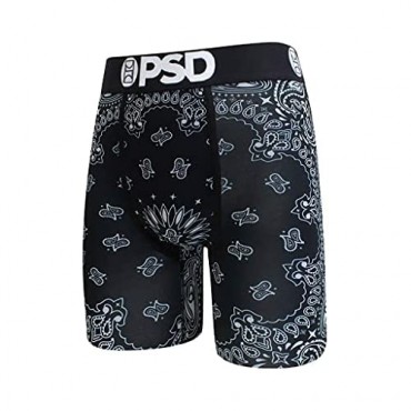 PSD Underwear Men's Stretch Elastic Wide Band Boxer Brief Underwear Bottom - 3-Pack | Breathable 7 inch Inseam 3-Pack |