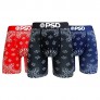 PSD Underwear Men's Stretch Elastic Wide Band Boxer Brief Underwear Bottom - 3-Pack | Breathable  7 inch Inseam  3-Pack |