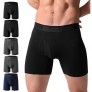 Pumiey Men's Boxer Briefs With Pouch Cotton Long One Fly Low Ries Boxer Briefs Underwear 5 Pack S M L XL XXL