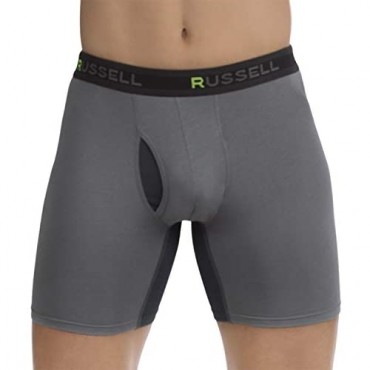 Russell Athletic Men's Cotton Performance UltraVent Comfort Stretch Boxer Briefs (2 Pack)