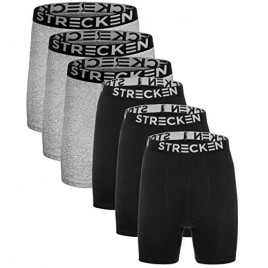 STRECKEN 3 or 6 Pack Men Ultra Soft Boxer Brief Breathable Cotton Underwear Value Pack