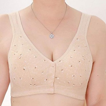 LowProfile Comfortable Bras with Front Closure for Women Plus Size Extra-Elastic Breathable Wirefree Sports Bra L-5XL