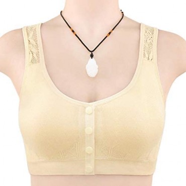 LowProfile Plus Size Comfortable Bras for Women with Front Closure Elastic Breathable Wirefree Sports Bra Vest Tops L-5XL