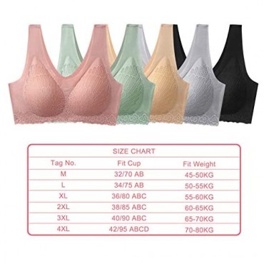 Maeau Women's Seamless Bra Wireless Sports Bras Comfort Sleep Revolution Daily Bralette with Removable Pads 3-Pack