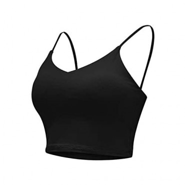 WUHOVILA Women’s Sports Bra Wirefree Padded Medium Support Yoga Bras for Running Workout Tank Tops