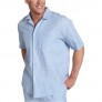 Nautica Sleepwear Men's Solid Linen Short Sleeve Camp Shirt
