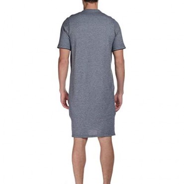 Verano Men's Nightdress with Short Sleeves and Button Placket