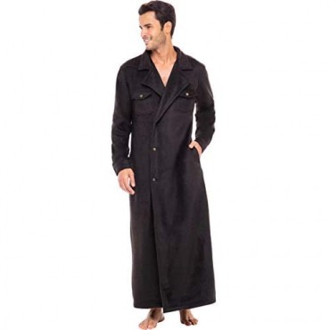 Alexander Del Rossa Men's Country Western Wrangler style Long Duster Robe Anti-Pill Fleece