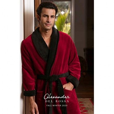 Alexander Del Rossa Men's Warm Fleece Robe Plush Bathrobe