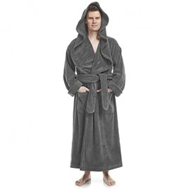 Arus Men’s Big & Tall Long Monk Robe Hooded Full Length Turkish Cotton Bathrobe