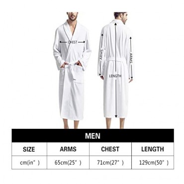 GLENLCWE Butterfly Bathrobe for Men Long Sleep Wear Spa Robe with Two Pockets Lightweight and Soft Cozy Microfiber