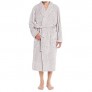 Men's Luxurious Warm Flannel Fleece Bathrobe Soft Lapel Shawl Collar Full Length 2 Pockets Spa Robe