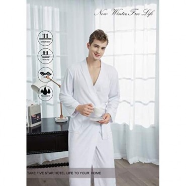 Men's Terry Cloth Robes Towel Bathrobe Long Soft Absorbent Robes Home Hotel Spa Robe Sleepwear Pajamas