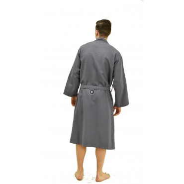 Men's Waffle Spa Bathrobe with 100% Cotton. Long Lightweight Men Robes Absorbent