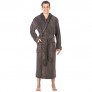 Noble Mount Mens Premium Coral Fleece Long Hooded Plush Spa/Bath Robe