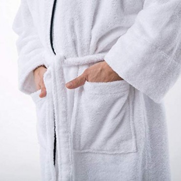 SUPERIOR Monogrammed Egyptian Cotton Bath Robe White Adult Unisex Bathrobe S Large/XLarge