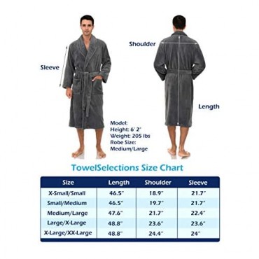 TowelSelections Men's Fleece Robe Plush Shawl Collar Spa Bathrobe