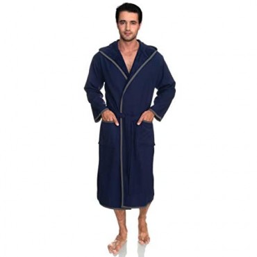 TowelSelections Men’s Robe Cotton Lined Hooded Terry Bathrobe