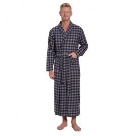 Twin Boat Mens Robe - 100% Cotton Flannel Robe Full-Length Mens Bathrobe