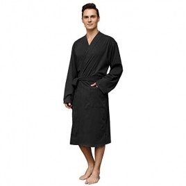 Vulcanodon Mens Robe Fleece  Warm Robes for Men with Pockets Lightweight Mens Bathrobe Soft Sleepwear
