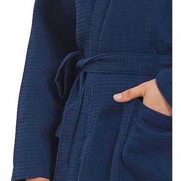 XING YE CHUAN Kimono Waffle Robe for Men Lightweight Knit Bathrobe Spa Bathrobe Hotel Nightgown