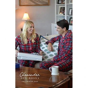 Alexander Del Rossa His and Hers Lightweight Flannel Pajamas Long Button Down Cotton Pj Set