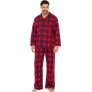 Alexander Del Rossa Men's Warm Flannel Button Down Pajamas  Long Cotton Pj Set  XLT Red and Navy Plaid (A0473Q34XT)