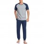 COLORFULLEAF Short Sleeve Pajamas for Men Cotton Sleepwear Jogger Sleep Set Raglan Shirt & Lounge Pants