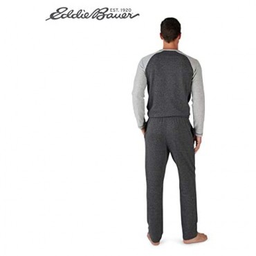 Eddie Bauer Men's Pajama Set Comfortable Raglan Shirt and Pants Sleepwear Set