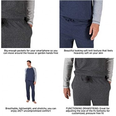 Eddie Bauer Men's Pajama Set Comfortable Raglan Shirt and Pants Sleepwear Set