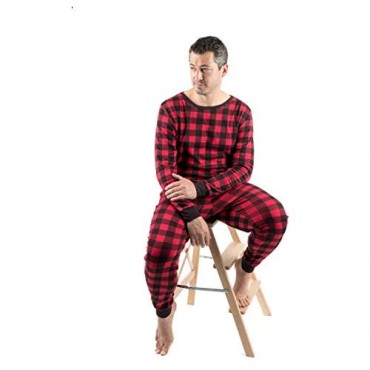 Leveret Men's Pajamas Fitted Striped Christmas 2 Piece Pjs Set 100% Cotton Sleep Pants Sleepwear (XSmall-XXLarge)