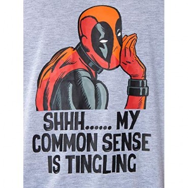 Marvel Men's Deadpool Pajamas Common Sense Is Tingling 2 Piece Shirt And Pants Sleep Set