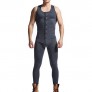 Men Plain Onesies Pajamas Sleeveless Back Open Hooded Breathable Sports Casual Buttons Jumpsuit