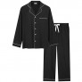 Men's Cotton Long Sleeve Pajamas Set Button Down Sleepwear Pjs with Pockets