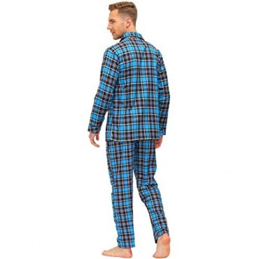MoFiz Mens Pajamas Sets Sleep Pants Sleep Pajama Bottom Loungewear House PJS Plaid Cotton