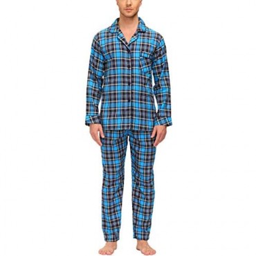 MoFiz Mens Pajamas Sets Sleep Pants Sleep Pajama Bottom Loungewear House PJS Plaid Cotton
