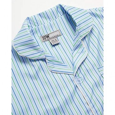 Ten West Apparel Men's 2-Piece Pajama Set with Short Sleeve Shirt and Long Pants