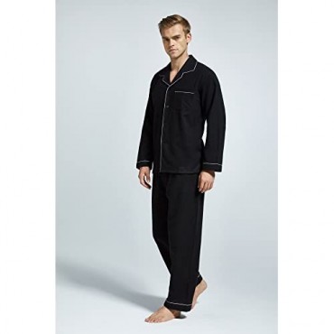 TONY AND CANDICE Men’s Flannel Pajama Set 100% Cotton Long Sleeve Sleepwear