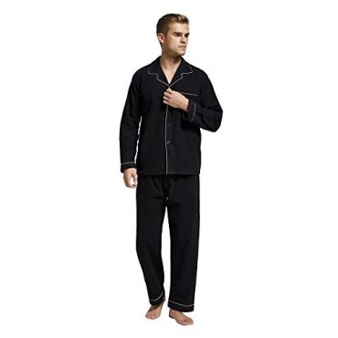 TONY AND CANDICE Men’s Flannel Pajama Set 100% Cotton Long Sleeve Sleepwear