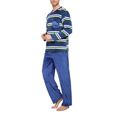 U2SKIIN Matching Pajamas Set for couples Men and Women Striped Pajamas Super Soft