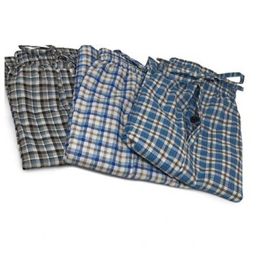 AMERICAN HEAVEN Men's 3 Pack Lounge Pajama Sleep Pants/Drawstring & Pockets Designer Woven Pant Bottoms