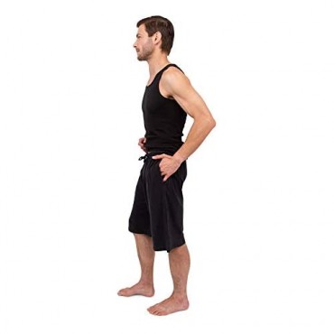 Andrew Scott Men's 3 Pack Soft & Light Cotton Drawstring Yoga Lounge & Sleep Jam Shorts/Jersey Shorts with Pockets
